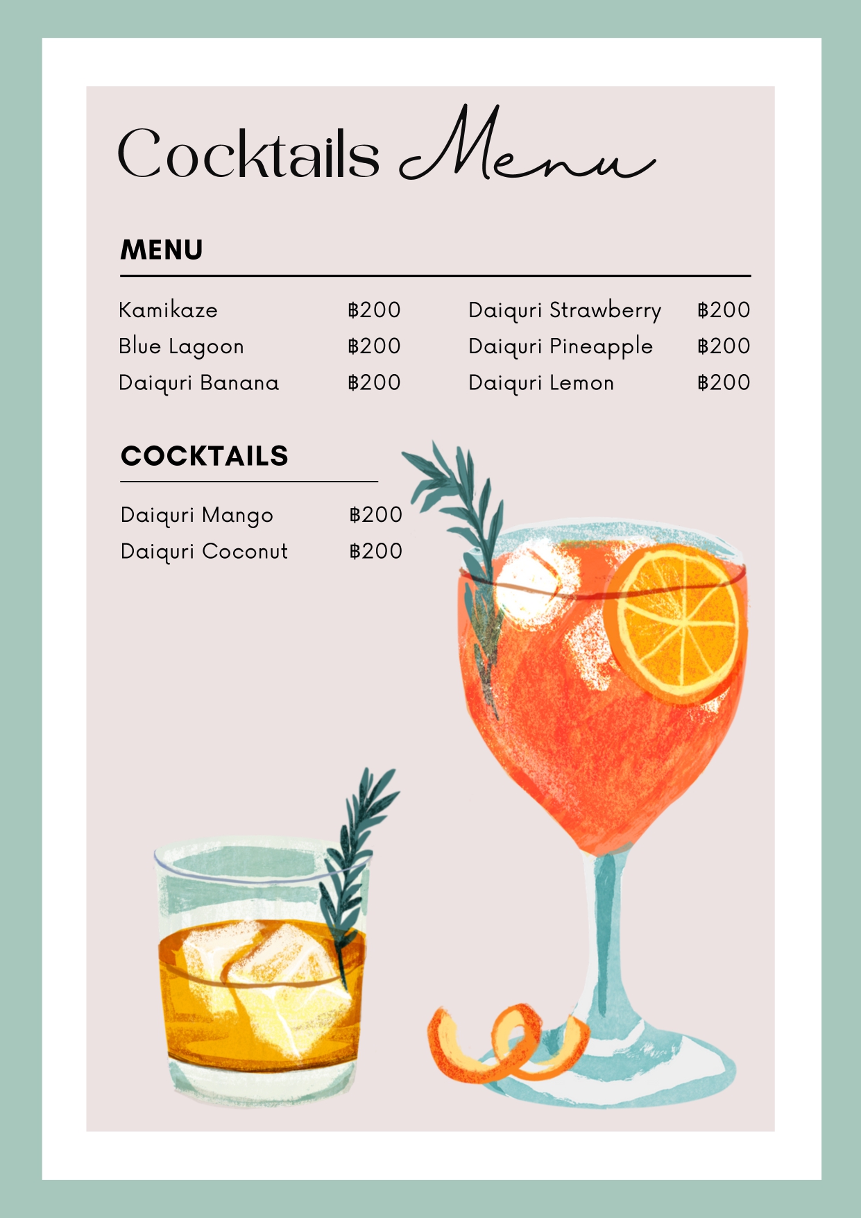 Drinks Menu