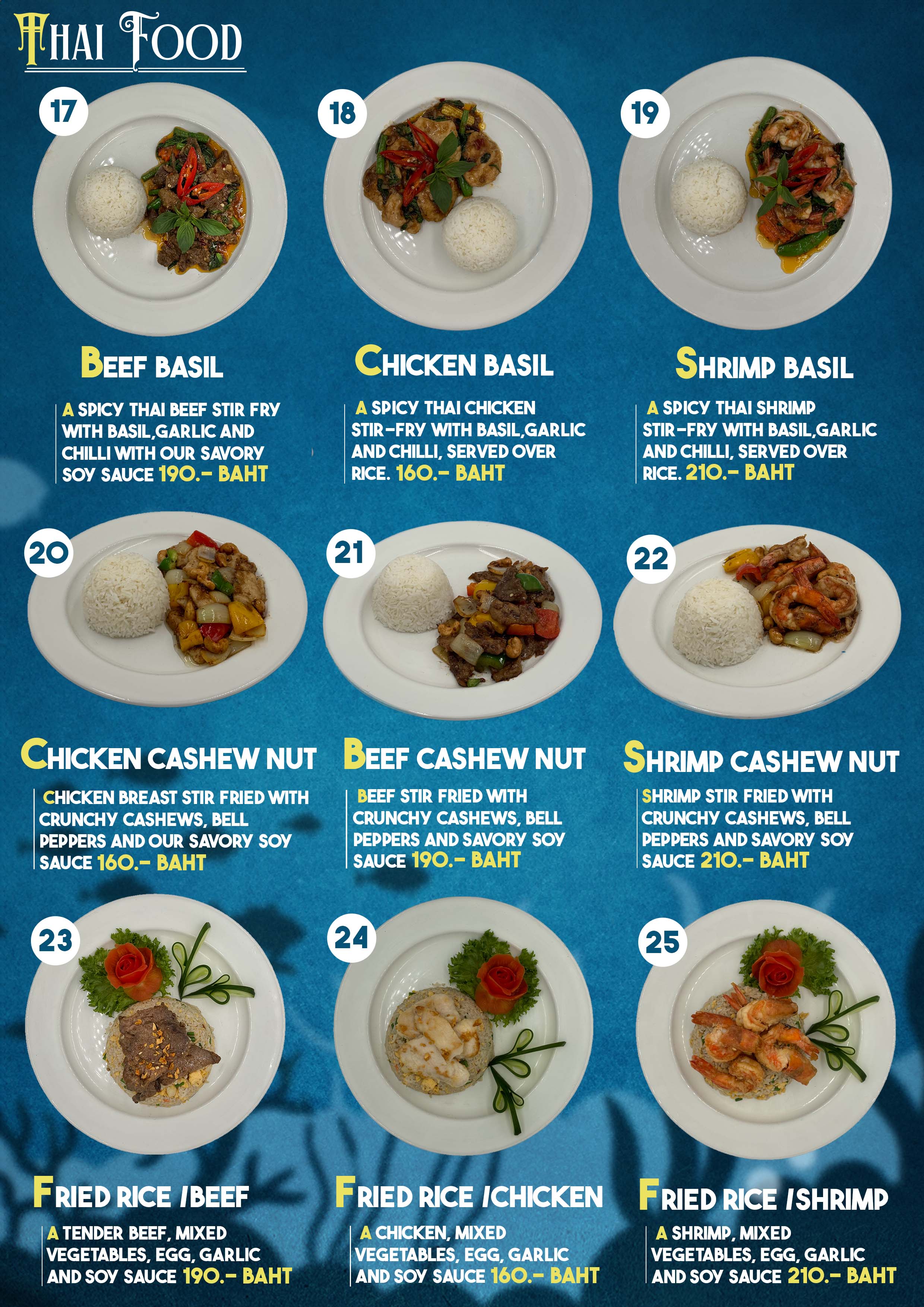 Thai Food Menu